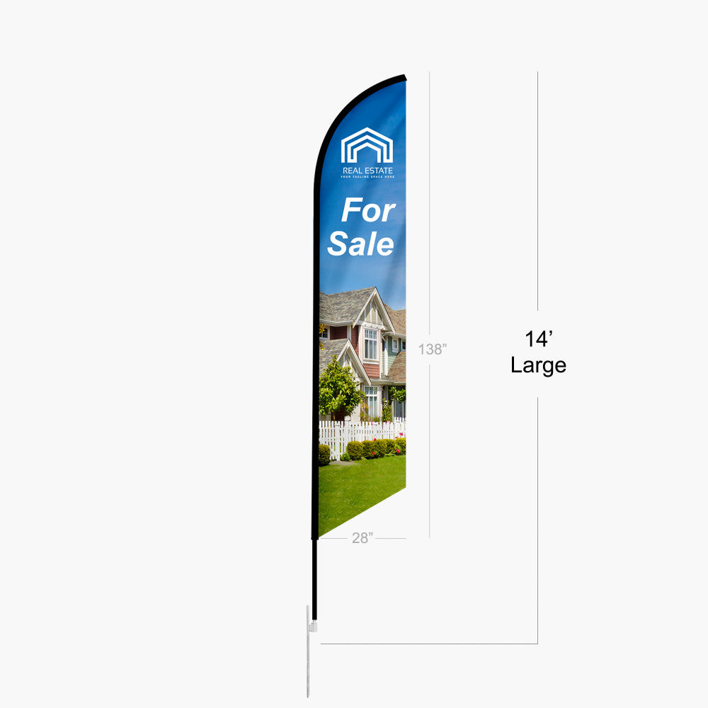 Feather angled flag